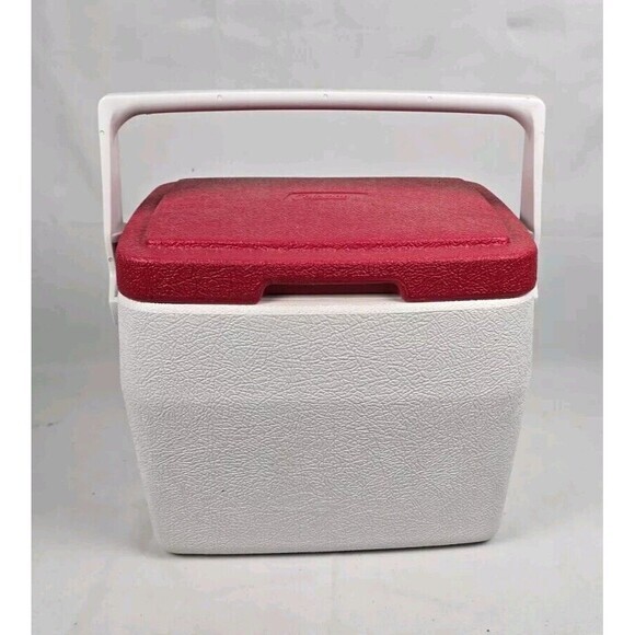 Vintage Coleman Lunch Box Mini Cooler Red & White 5272 - Picture 3 of 13